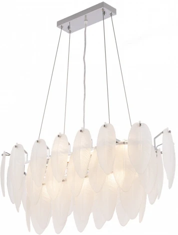 Подвесная люстра Arte Milano AM-4653 4653.L750.H240.E14.12 Ni (220V, на тросе, перо)