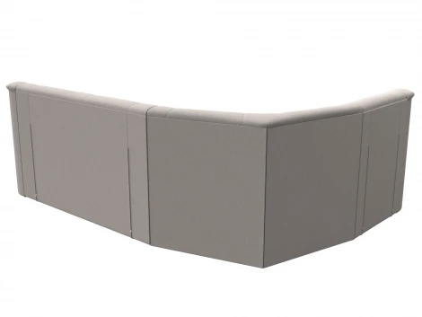 Диван угловой Карелия левый угол (ДСП,ЛДСП/Пластик/Замша/Бежевый) Лига Диванов 128142L