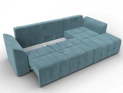 Диван угловой Лига-113 угол правый (ДСП,Велюр/Бирюзовый) Лига Диванов 136722
