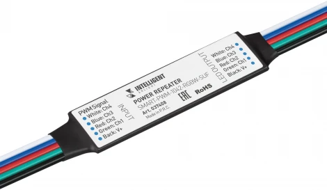 INTELLIGENT Усилитель SMART-PWM-1042-RGBW-SUF (12-24V, 4x1A) (IARL, IP20 Пластик, 5 лет) 037408 Arlight