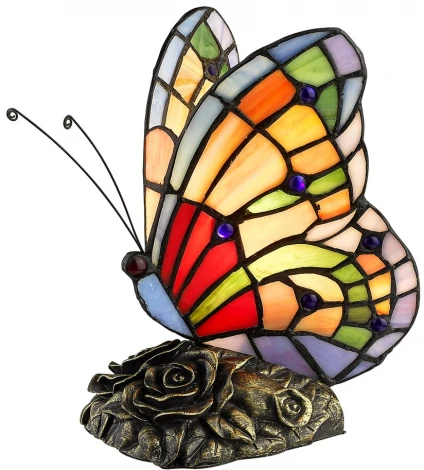Интерьерная настольная лампа Velante 805-864-01 (220V, природа, бабочки)