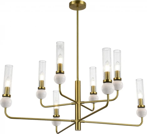 Потолочная люстра на штанге ST Luce Medea SL1244.303.08 латунь/прозрачный E14 8*40W (220V)