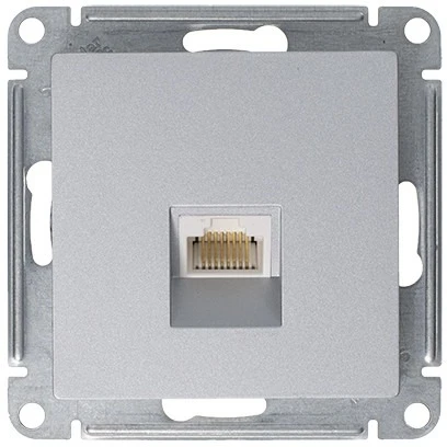 Розетка встраиваемая Ethernet RJ-45 (алюминий) Systeme Electric AtlasDesign ATN000383