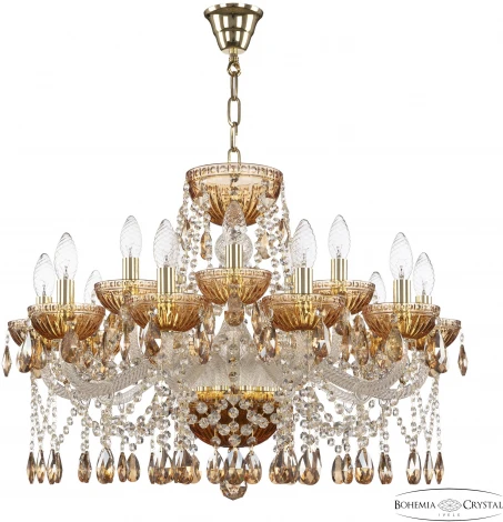 Подвесная люстра Bohemia 5413 5413/10+5/240 G Amber/M-1G K721