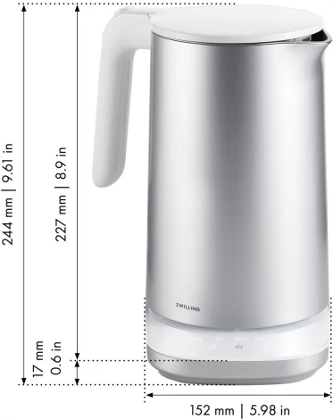 Чайник электрический Pro, 1,5 л, серебристый ZWILLING Enfinigy 53006-000