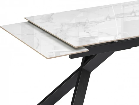 Керамический стол Хилбри 140 (Хилбри 140(200)х80х76 statuario cara / черный) Woodville арт.588051