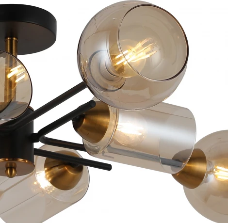 Потолочная люстра на штанге ILLUMICO IL8243-8COU-79 BK GD (220V)