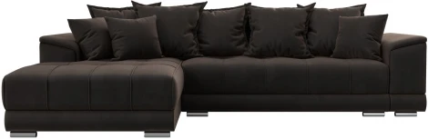 Диван угловой НордСтар левый угол (Коричневый/Велюр) Лига Диванов арт.121109L