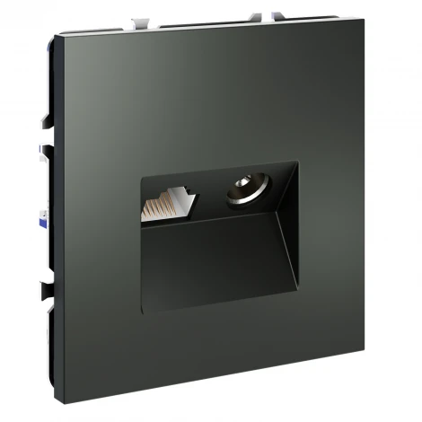 Розетка телевизионная встраиваемая TV+RJ45 Voltum S70 VLS060706 (титан)