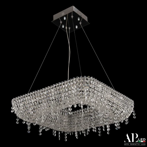 Подвесная люстра светодиодная APL LED Sicilia SH504.0.50.B.Ni.4000 (220V, хрусталь, на тросе)