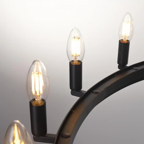 Подвесная люстра Citilux Смитсон CL470112 (220V, на цепи, свеча, круглые, под старину, кольцо)