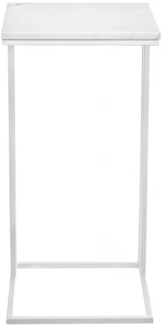 Придиванный столик Loft 35x35см, белый мрамор с белыми ножками Bradex Home RF 0356