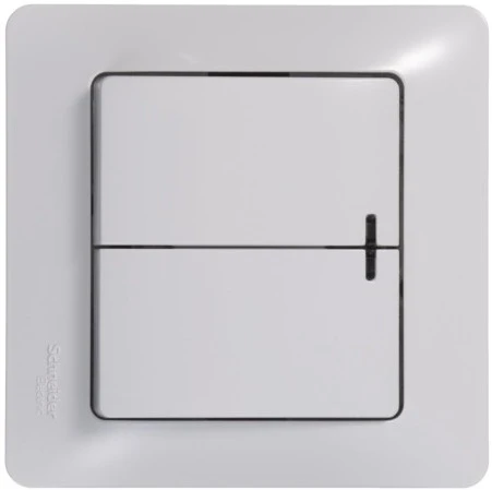 Выключатель встраиваемый двухклавишный с подсветкой (белый) Systeme Electric GSL000153