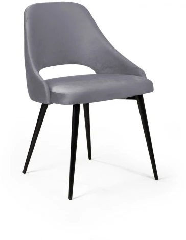 Стул Top Concept William, бархат светло-серый 26/ черный конус