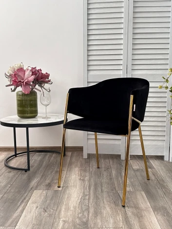 Стул DILL MOMO-47 черный, велюр беспальчиковый"/ золотой каркас М-City 629M05377"