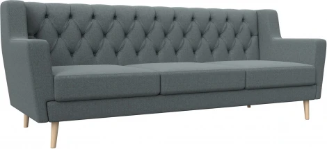 Диван кухонный прямой Брайтон 3 Люкс (Серый/Рогожка) Лига Диванов арт.122454