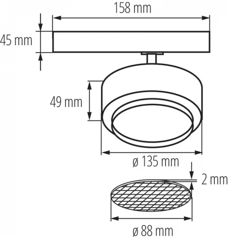 Трековый светильник трехфазный светодиодный Kanlux BTL 35661 (220V)