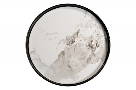 47ED-28020 Стол журнальный белый/черный хром 50*50*55см Garda Decor