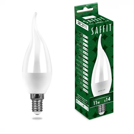 Лампа светодиодная Saffit SBC3711 55174 Свеча на ветру E14 11W 230V 6400K