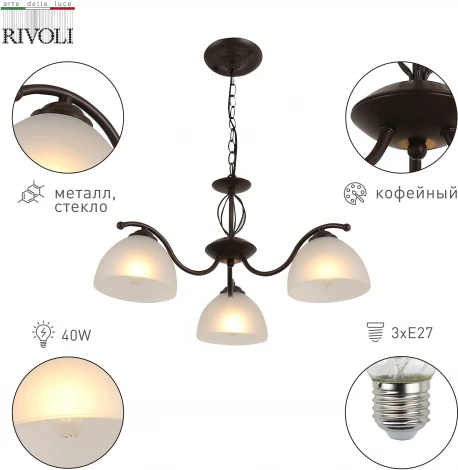 Подвесная люстра Rivoli Jackeline 9141-303 (220V, на цепи)