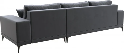 Диван угловой Льюес правый (Серый/Велюр) Лига Диванов арт.122400