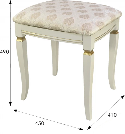 Банкетка Васко В 106Н слоновая кость/золото, Маркус ваниль от фабрики Mebelik