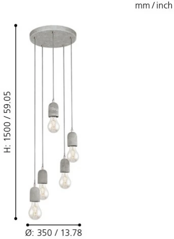 Подвесной светильник ярусный Eglo Silvares 95524 (220V, на проводе, шарики)