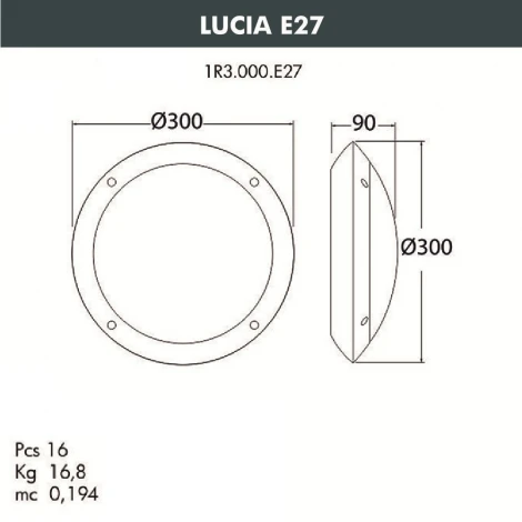 Настенный светильник Fumagalli Lucia 1R3.000.000.AYE27BU1 (220V, круглые, IP66)