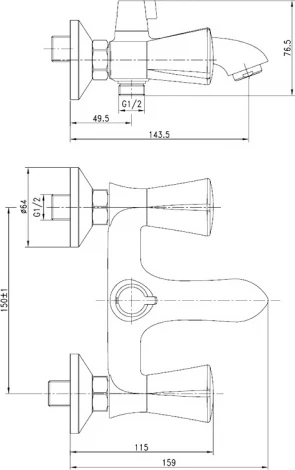 Смеситель Iddis Bounce BOUSB02i02 для ванны с душем