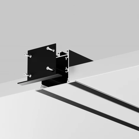 Алюминиевый профиль встраиваемый под гипсокартон с накладным фланцем 50x35 черный, 2 м, ALM-5035T-B-2M Maytoni 632012