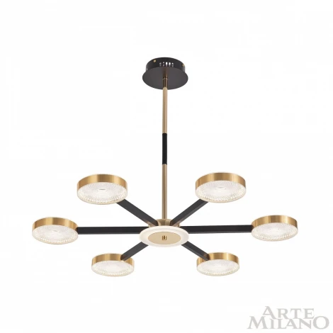 Потолочная люстра на штанге Arte Milano 272079/6 BK/GD (LED, 220V, круглые)