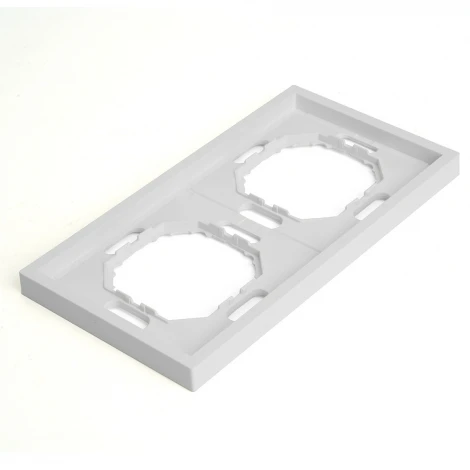 Рамка на 2 поста (белый фарфор, soft touch) Stekker Эмили 49885