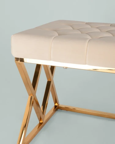 Банкетка Stool Group ИНСИГНИЯ велюр бежевый сталь золото УТ000001877