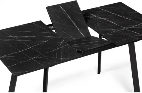 Деревянный стол Woodville Агни 110(140)х68х76 файерстоун / черный матовый 528557