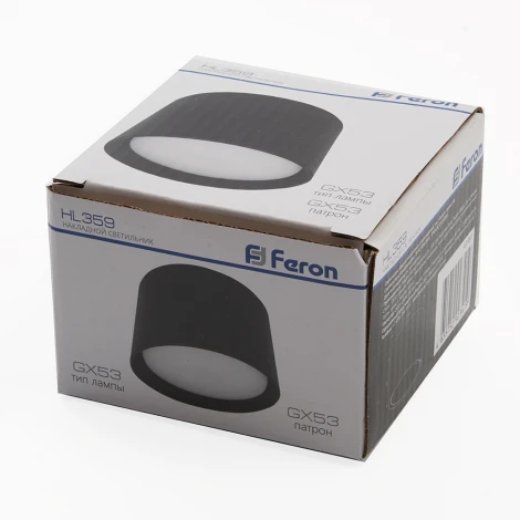Светильник потолочный накладной Feron HL359 41991 12W, GX53, черный (220V, круглые)