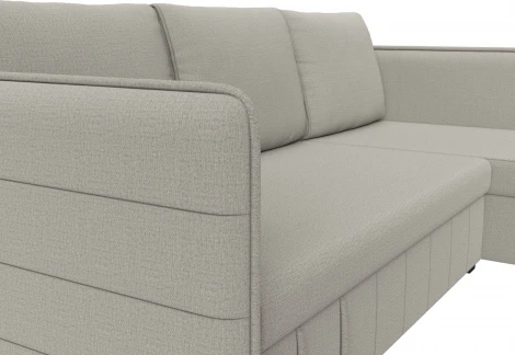 Диван угловой Слим правый угол (Бежевый/Рогожка) Лига Диванов арт.121147