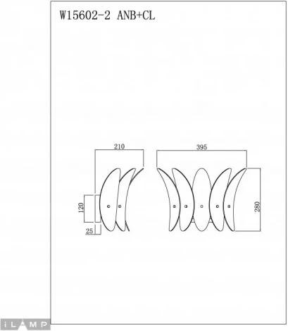 Бра iLamp Gramercy W15602-2 ANB+CL (220V)