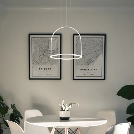 Подвесной светильник светодиодный с пультом Eurosvet Over 90322/1 белый (регулировка яркости, 220V, на тросе)