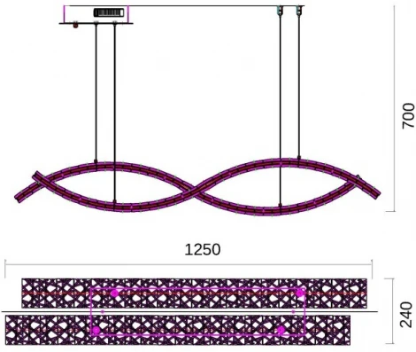 Подвесной хрустальный светодиодный светильник Fluorite Ravissement FL1057-22P (220V, на тросе)
