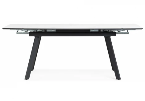Кухонный стол Notta Норман 120(180)х80 snow (alpin) white / черный