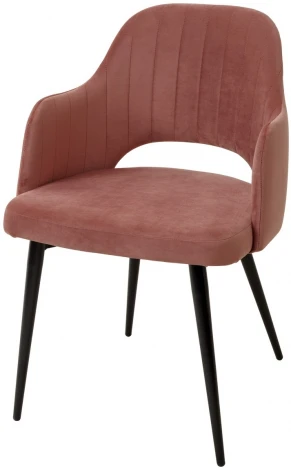 Стул M-City FANTINE-LA РОЗОВЫЙ #15, велюр / черный каркас