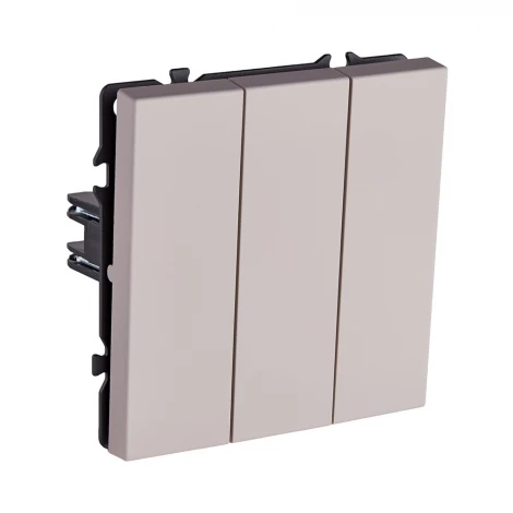 Выключатель трехклавишный (кашемир матовый) Kollinger Eclipse EC-710CM