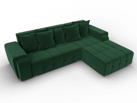 Диван угловой Лига-121 правый угол (ДСП,Брус,Велюр/Зеленый) Лига Диванов 137347