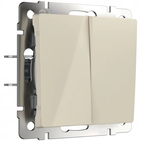 Выключатель двухклавишный проходной (слоновая кость) Werkel W1122003 (a051485)