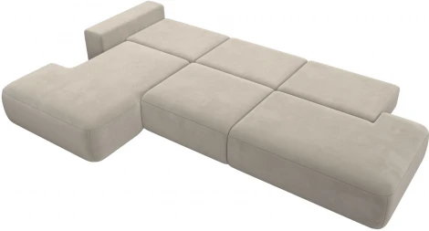 Диван угловой Лига-036 НПБ Модерн Лонг левый угол (Бежевый/Микровельвет) Лига Диванов арт.121415L