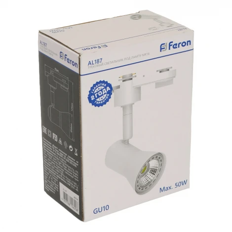 Трековый светильник однофазный 50W 220V Feron AL187 48704