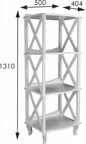 Этажерка-стеллаж Джульетта 3 уровня, молочный дуб Л Mebelik арт.008564