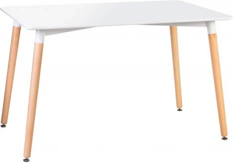 Стол обеденный SERRA WIDE (ножки светлый бук, столешница белая)