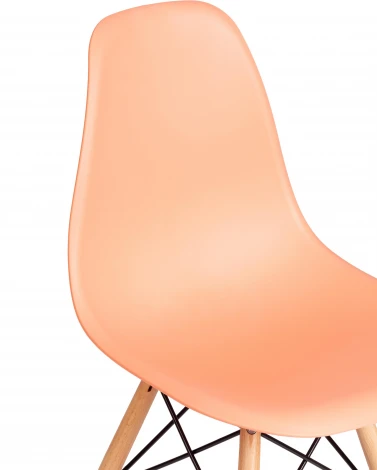 Стул CINDY (EAMES) (mod. 1801) / 1 шт. в упаковке (Дерево бук,Металл,Пластик /Оранжевый)