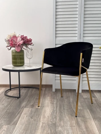 Стул DILL MOMO-47 черный, велюр беспальчиковый"/ золотой каркас М-City 629M05377"